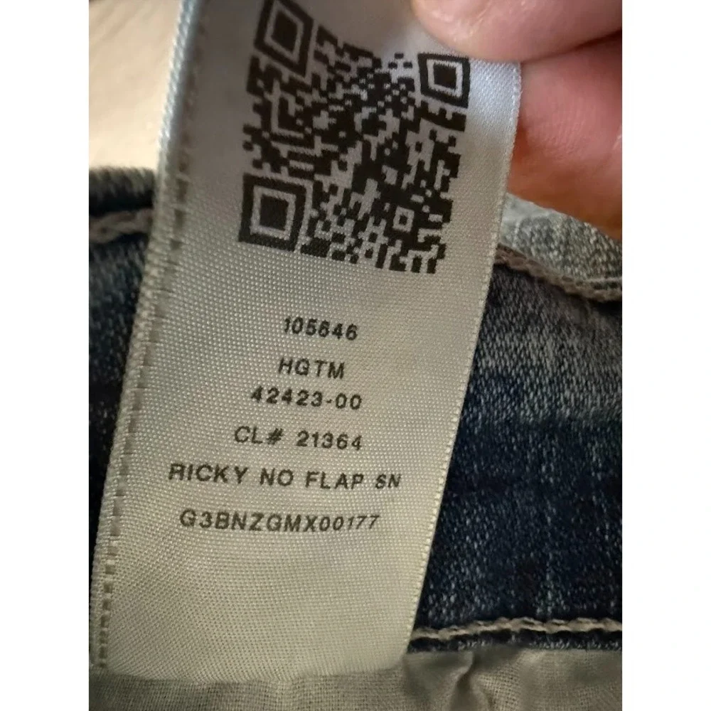 True Religion Ricky Relaxed Straight Jeans Mens 38 Blue Denim Pocketed Men 38X33